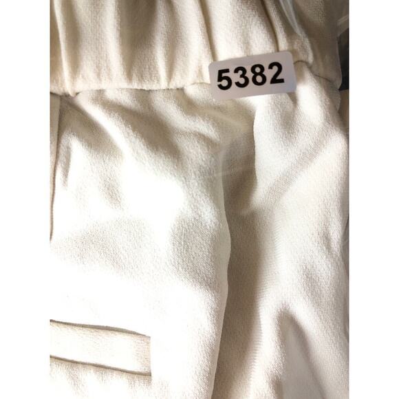 Theory Treeca Pants Crepe Pull On Mid Rise Straight Leg Ankle Trousers Rice 12 - Picture 9 of 9